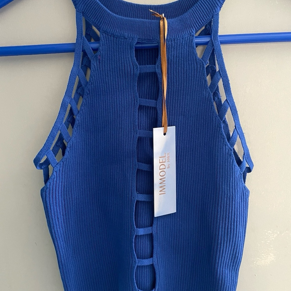 Royal Blue Lattice Tank Top